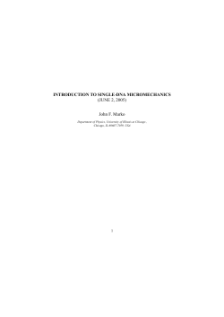 INTRODUCTION TO SINGLE-DNA MICROMECHANICS