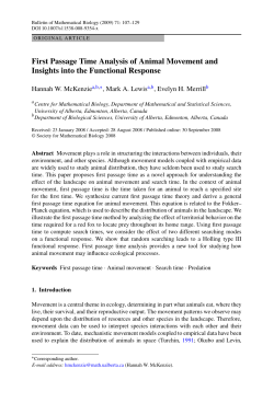 First Passage Time Analysis of Animal Movement and Insights into