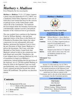 Marbury v. Madison - American National Government Fall 2017