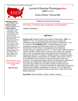 PHYSICAL FITNESS AND ACADEMIC ACHIEVEMENT