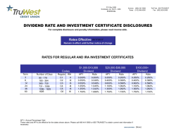 Dividend Rate and Investment Certificate