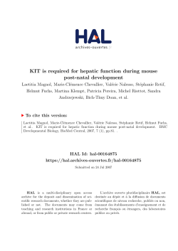 KIT is required for hepatic function during mouse post - HAL