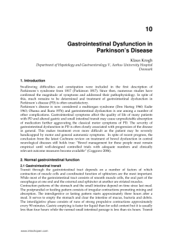 Gastrointestinal Dysfunction in Parkinson`s Disease