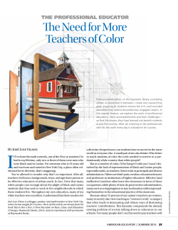 Need for More Teachers of Color - American Federation of Teachers