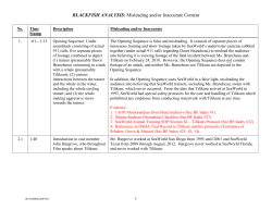 BLACKFISH ANALYSIS: Misleading and/or