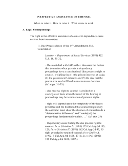 Ineffective Assistance of Counsel