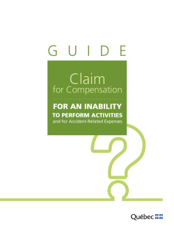 Guide to the Claim for Compensation &mdash; For an Inability to