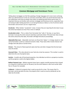 Common Mortgage and Foreclosure Terms