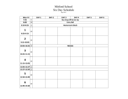 1 2 3 4 5 6 Mitford School Six Day Schedule