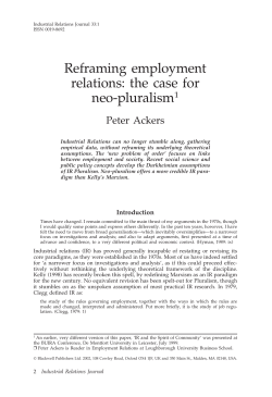 Reframing employment relations: the case for neo