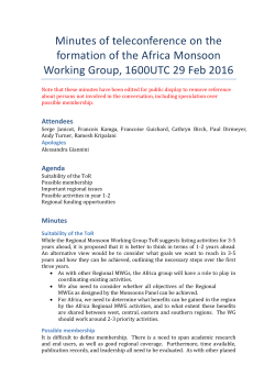 Minutes of teleconference on the formation of the Africa Monsoon