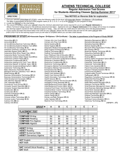 Placement Test Grid - Athens Technical College