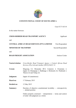 CONSTITUTIONAL COURT OF SOUTH AFRICA Case CCT 163/14