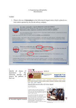 8. Experiencing substantiality: Determination TASKS 1
