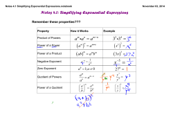Notes 4.1 Simplifying Exponential Expressions.notebook