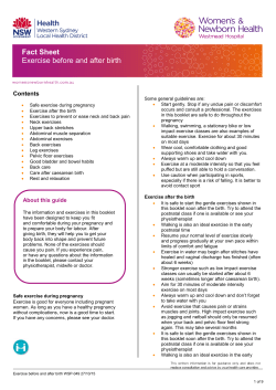 Fact Sheet Exercise before and after birth