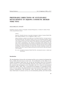 preferable directions of sustainable development in sękowa commune