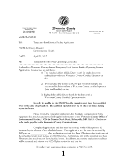 MEMORANDUM TO: Temporary Food Service Facility Applicants