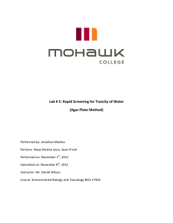 Lab # 5: Rapid Screening for Toxicity of Water