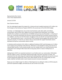 EFAP Community letter 2014 - Washington Food Coalition