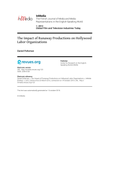 The Impact of Runaway Productions on Hollywood Labor