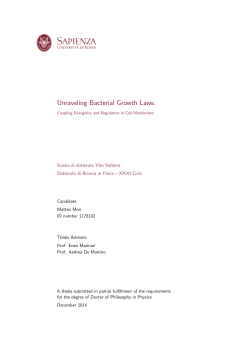 Unraveling Bacterial Growth Laws - Dipartimento di Fisica