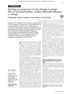 Deciding on progression of joint damage in paired films of individual