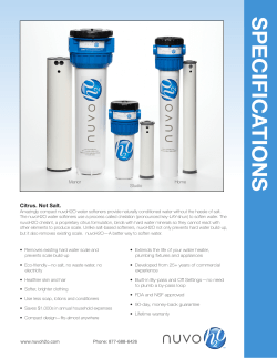 nuvoH2O Specifications