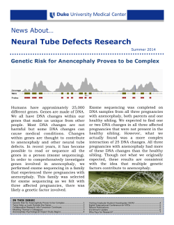 Neural Tube Defects Research - Duke Molecular Physiology Institute