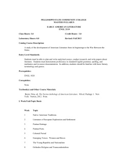 ENGL 2110 Early American Literature