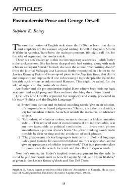 Postmodernist Prose and George Orwell