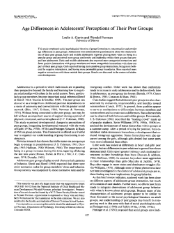 Age Differences in Adolescents` Perceptions of Their Peer Groups