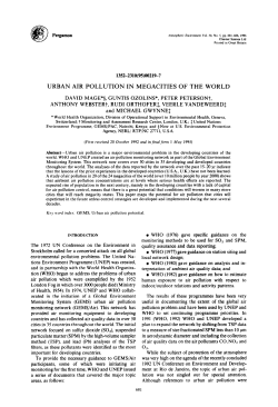 urban air pollution in megacities of the world
