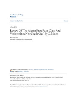 The Atlanta Riot: Race, Class, And Violence In A New South