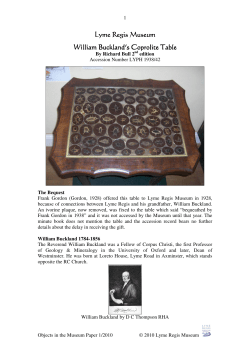 Buckland`s Coprolite Table