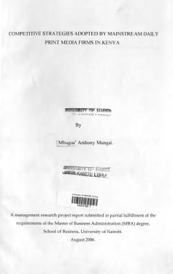 Competitive Strategies Adopted by Mainstream Daily Print Media