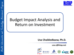 Budget Impact analysis and `Return on investment`