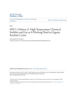 HFO-1336mzz-Z: High Temperature Chemical - Purdue e-Pubs