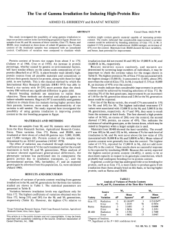 The Use of Gamma Irradiation for Inducing High