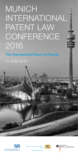 MUNICH INTERNATIONAL PATENT LAW CONFERENCE 2016