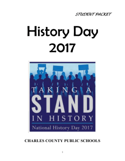 National History Day Packet - Charles County Public Schools