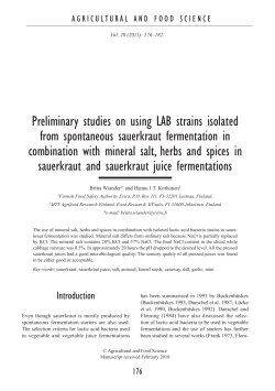 Preliminary studies on using LAB strains isolated from spontaneous