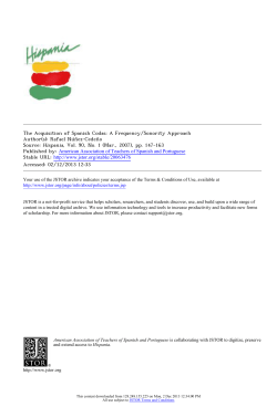 The Acquisition of Spanish Codas - University of Illinois at Chicago