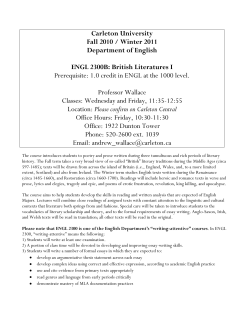 ENGL 2300B - Carleton University