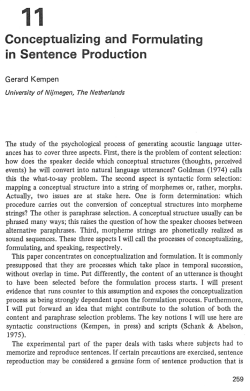 11 Conceptualizing and Formulating in Sentence Production