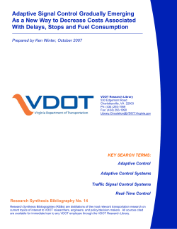 Adaptive Signal Control Gradually Emerging As a New Way to