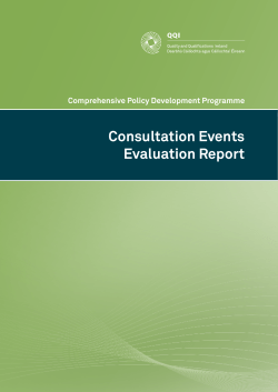 Consultation Events Evaluation Report