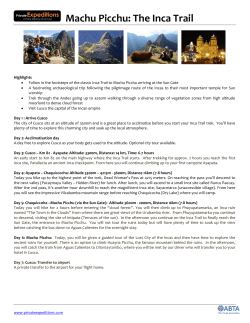 Machu Picchu: The Inca Trail