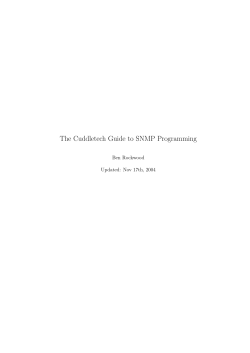 The Cuddletech Guide to SNMP Programming