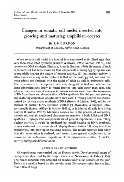 Changes in somatic cell nuclei inserted into growing